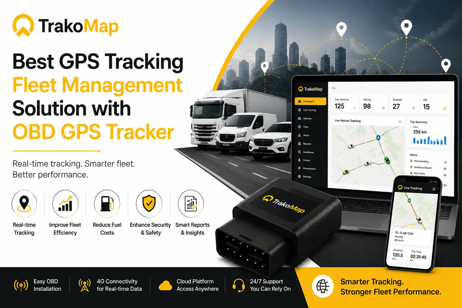 Best GPS tracking fleet management solution with OBD GPS tracker